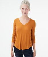 Long Sleeve Seriously Soft Ribbed V-Neck Tee