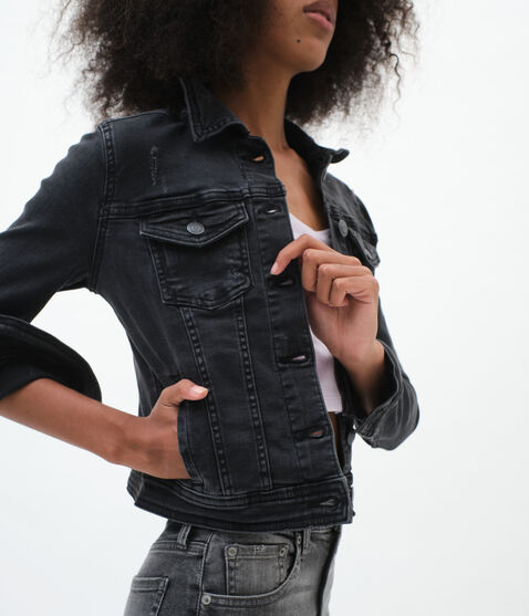 Seriously Stretchy Black Wash Denim Jacket Seriously Stretchy Black Wash Denim Jacket