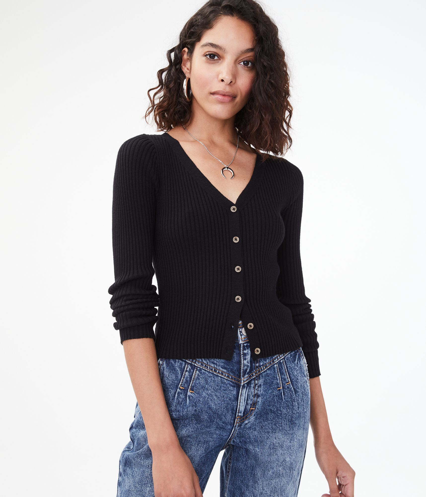 Rib-Knit Bodycon Cardigan