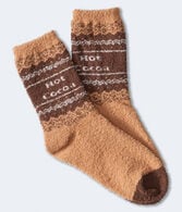 Hot Cocoa Fuzzy Crew Socks