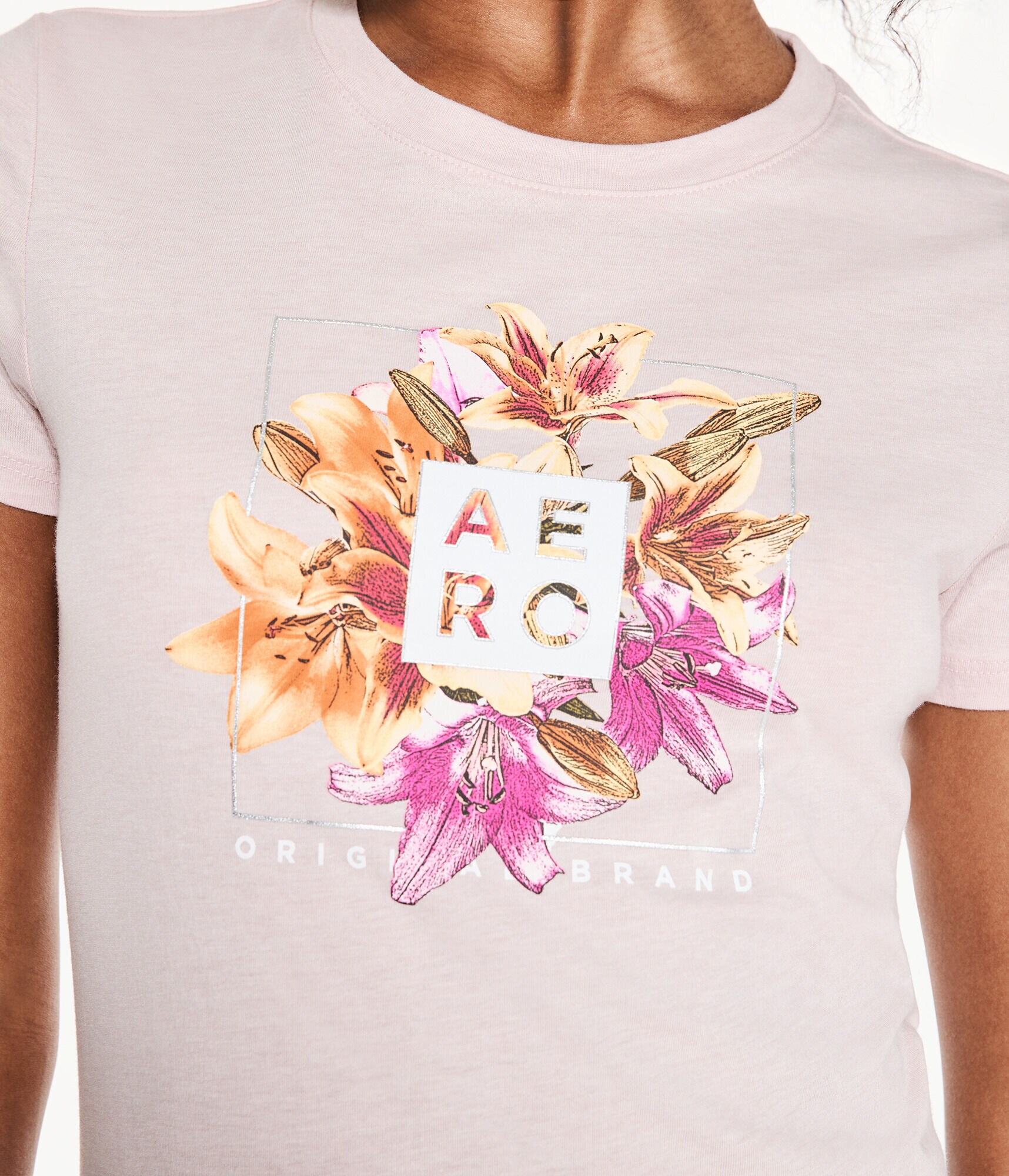 Aero Lilies Box Logo Foil Graphic Tee