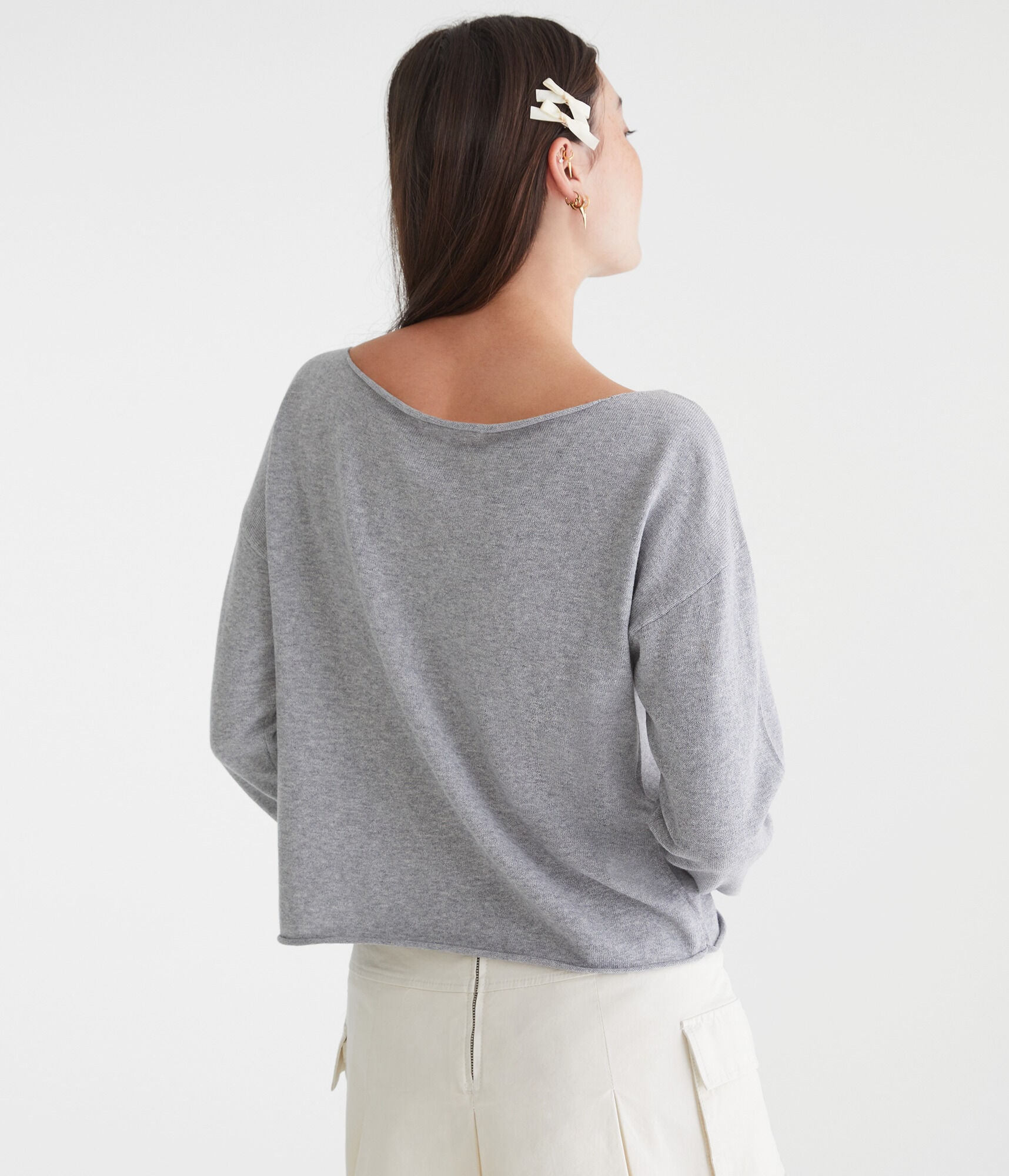 Bunny Slash-Neck Sweater