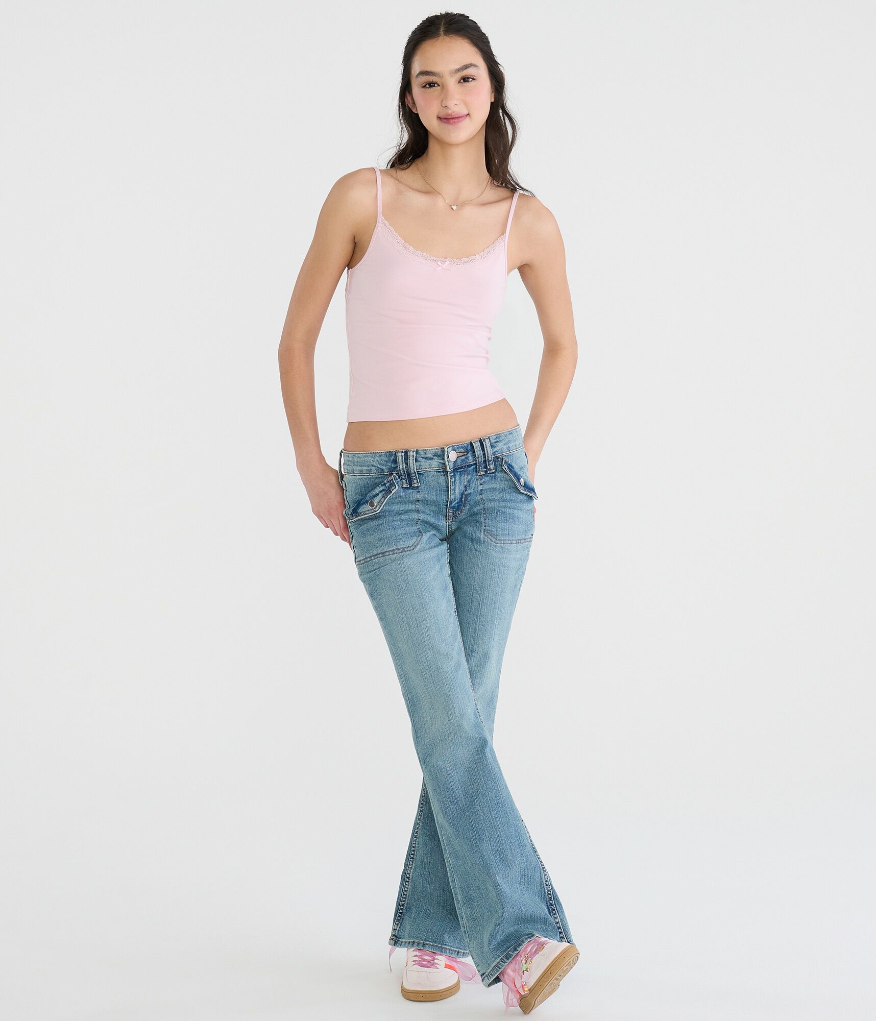 Solid Lace-Trim Cami