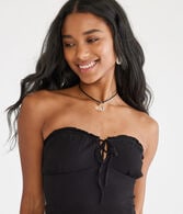 Solid Sweetheart Strapless Midi Dress