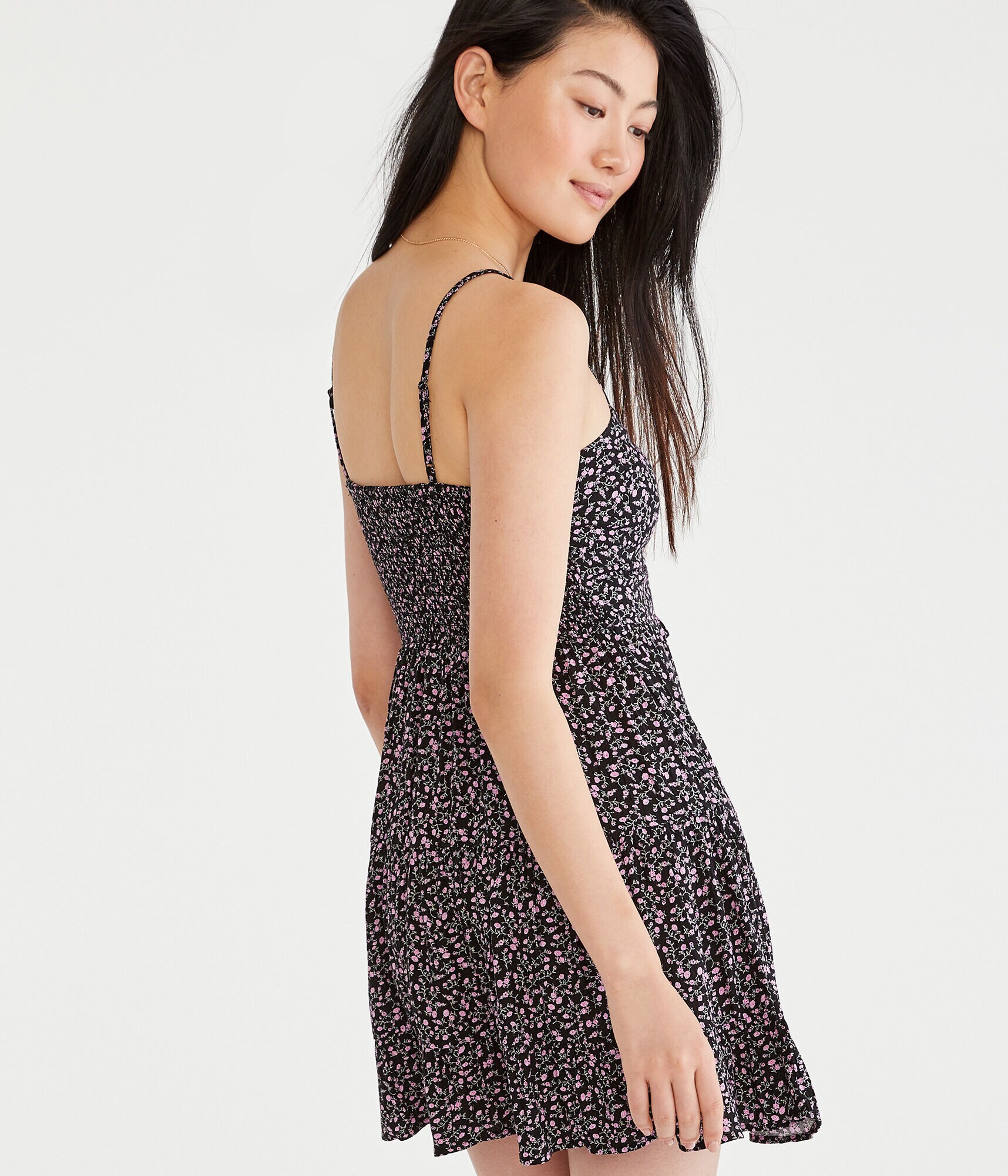 Floral Sweetheart Double-Cinch Mini Dress