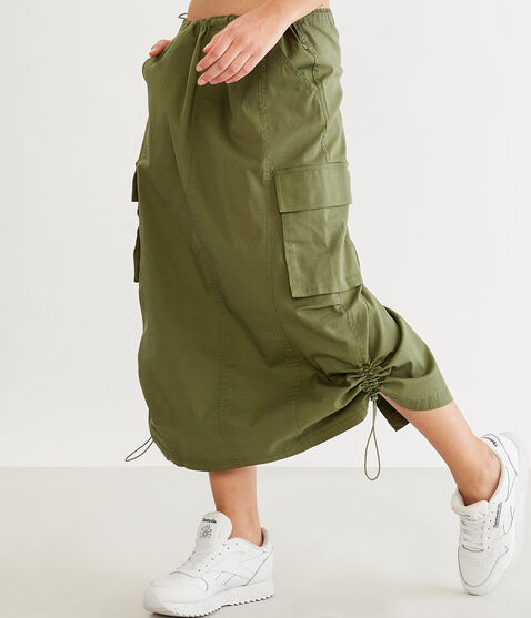 Parachute Cargo Midi Skirt