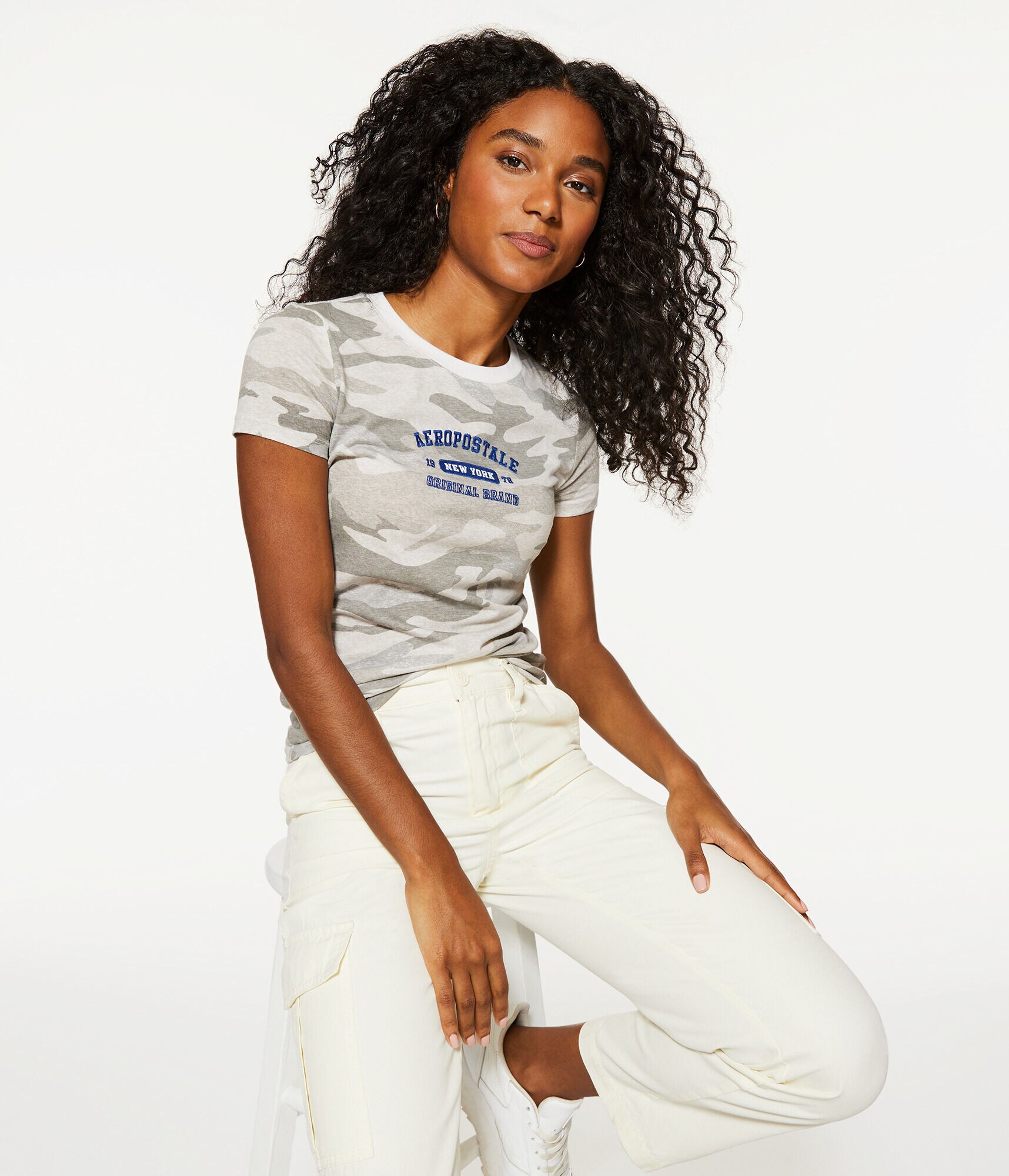 Aeropostale Logo Camo Graphic Tee