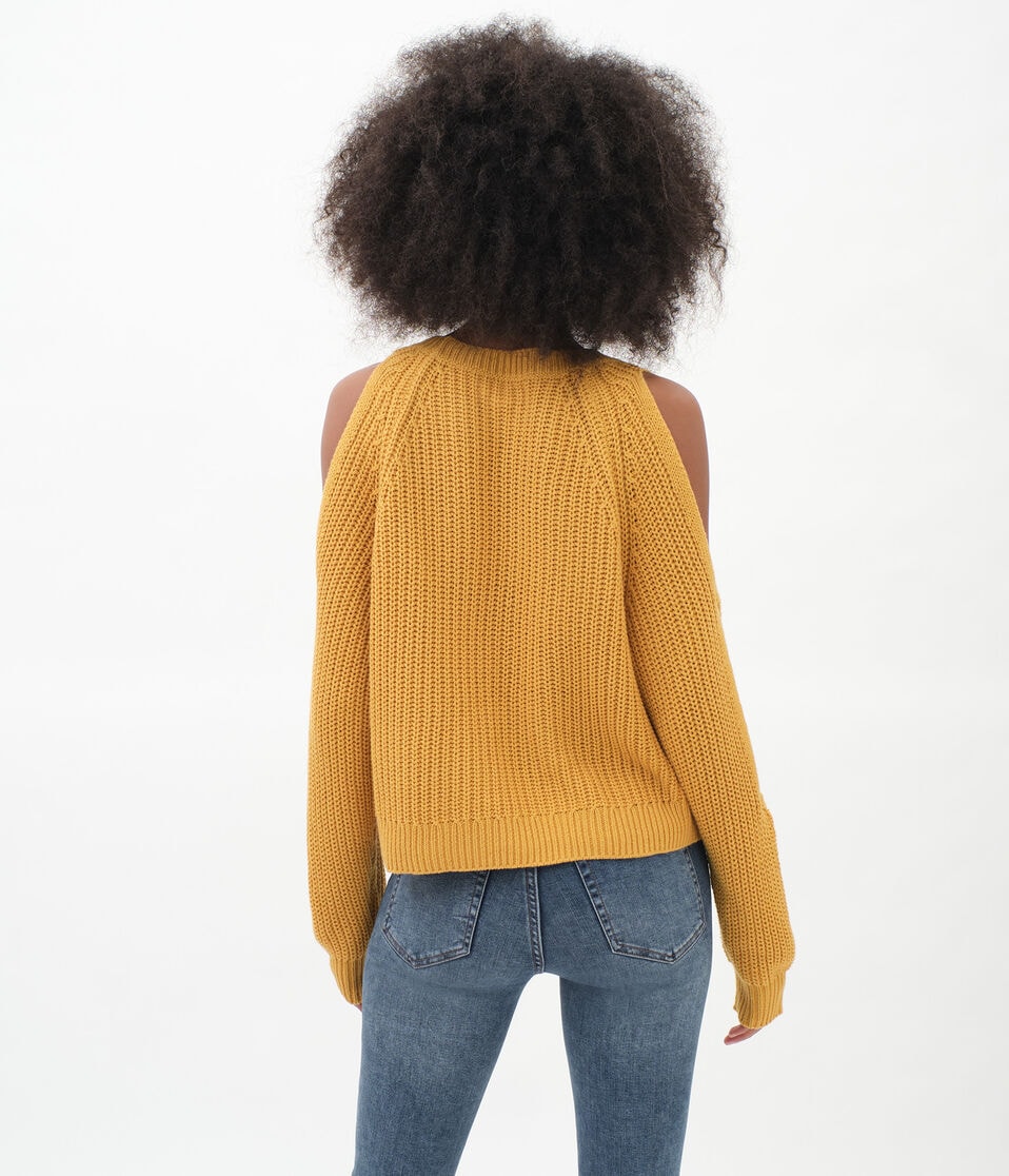Open Sleeve Cold-Shoulder Sweater***
