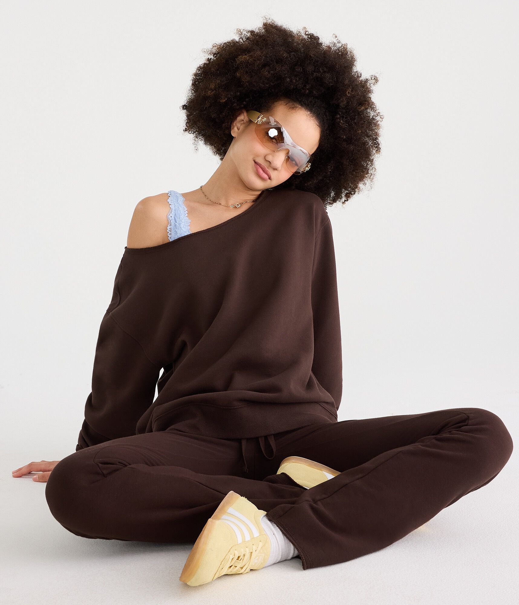 Cloud Soft Oversized Off-The-Shoulder Sweatshirt