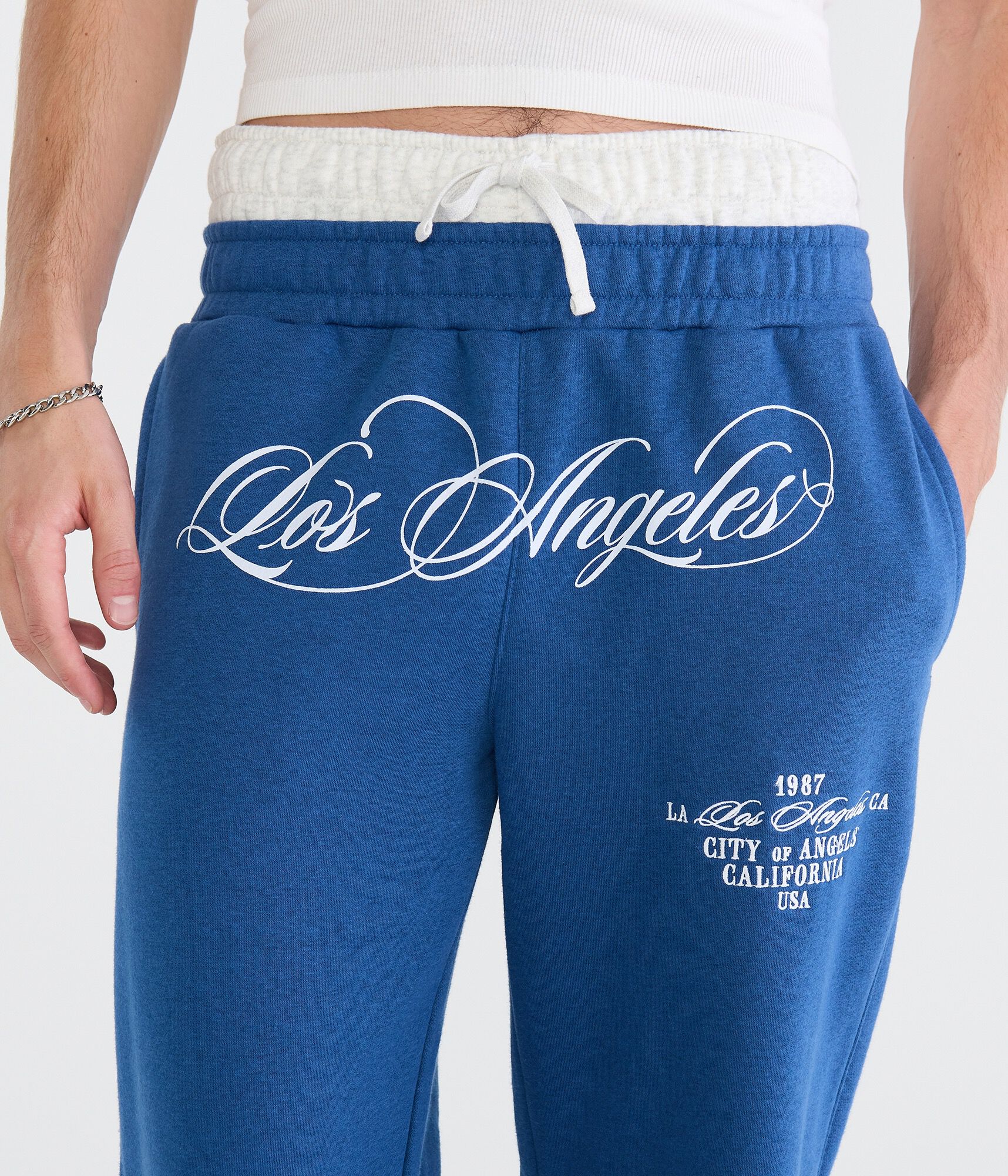 Cloud Soft Los Angeles Layered Waistband Baggy Sweatpants