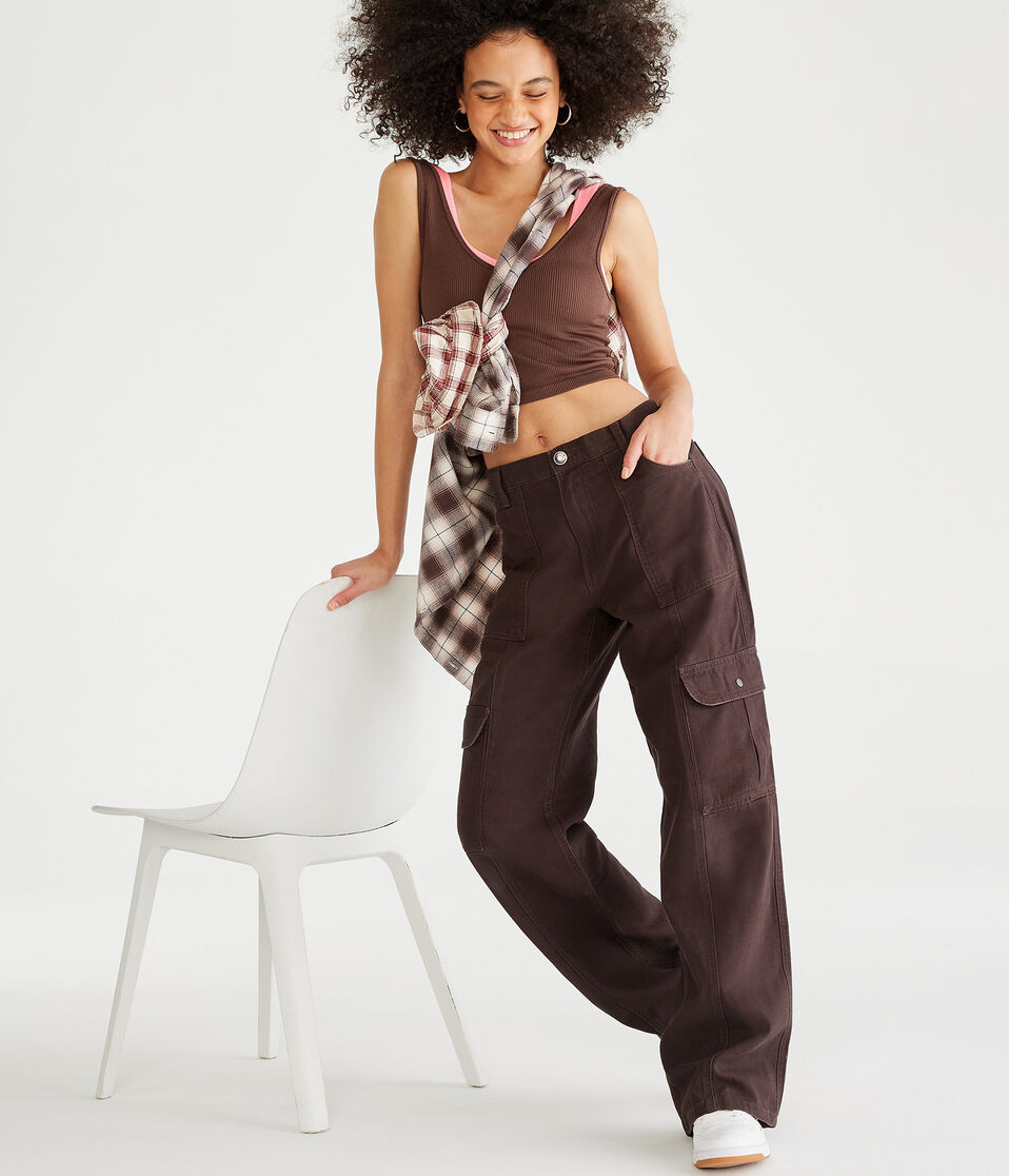 Mid-Rise Utility Cargo Pants