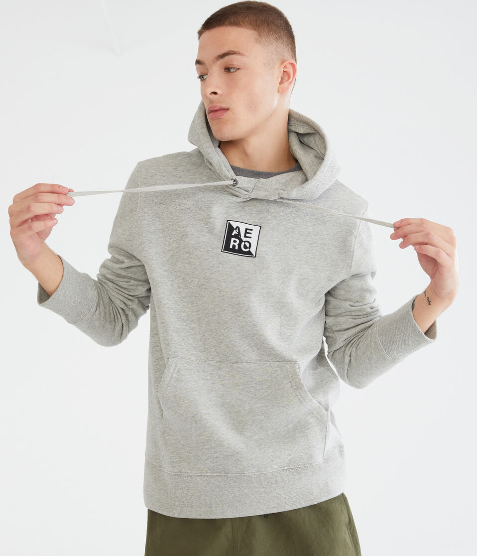 Stacked Split Box Logo Pullover Hoodie
