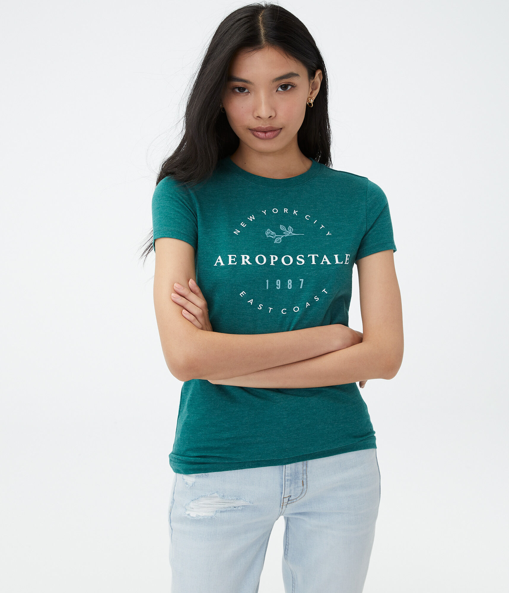 Aeropostale NYC Rose Circle Graphic Tee