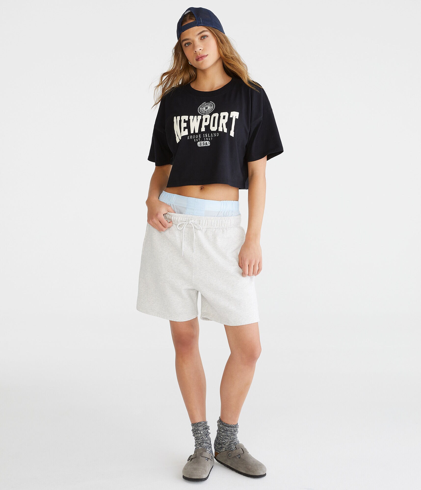 Newport RI Cropped Boyfriend Graphic Tee