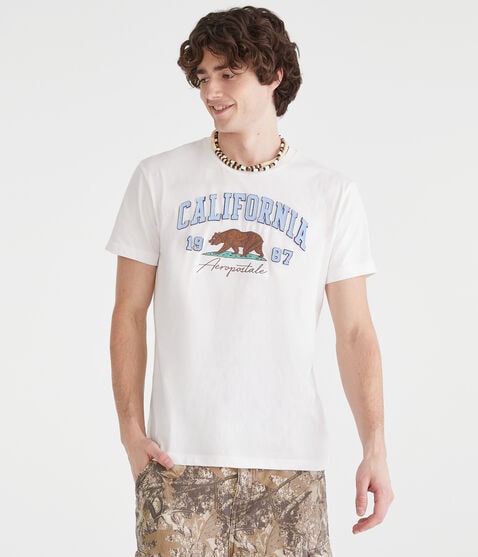 Aeropostale California Bear Appliqué Graphic Tee Aeropostale California Bear Appliqué Graphic Tee