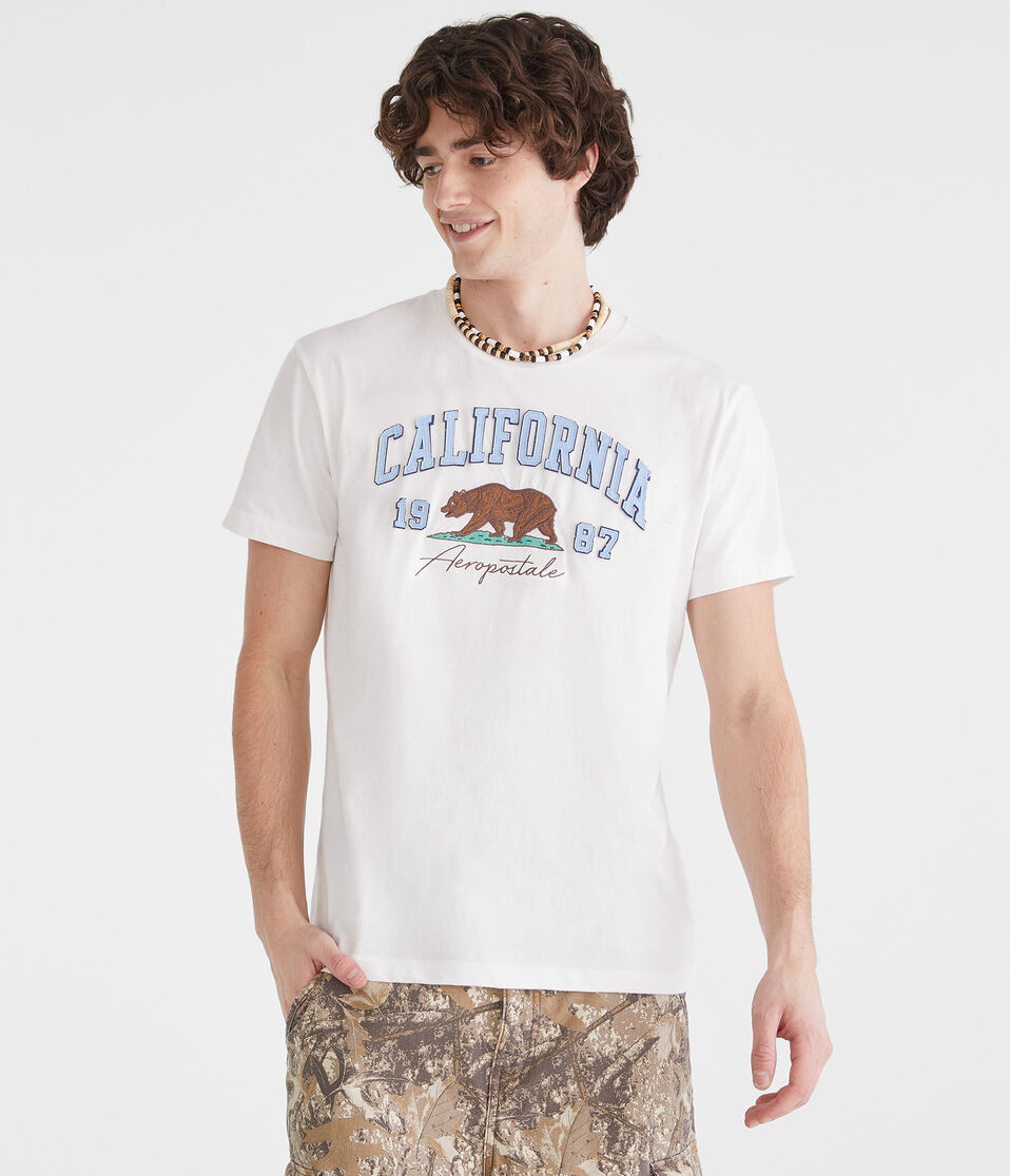 Aeropostale California Bear Appliqué Graphic Tee