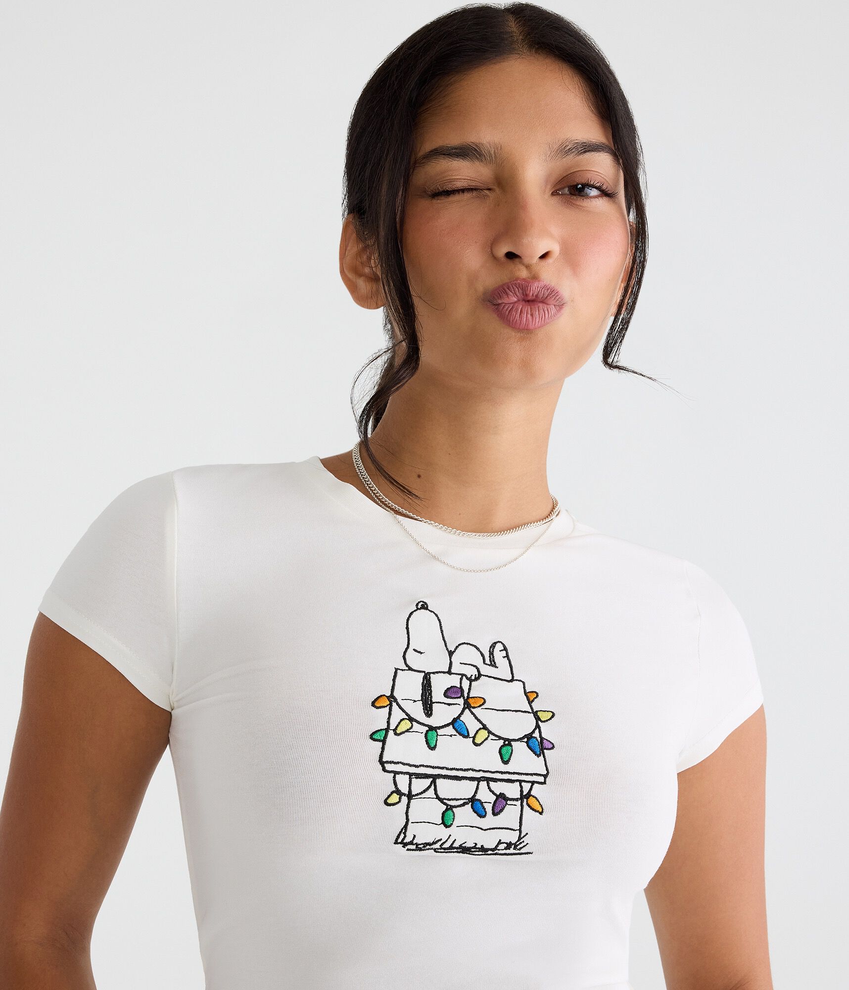 Snoopy Doghouse Lights Graphic Baby Tee