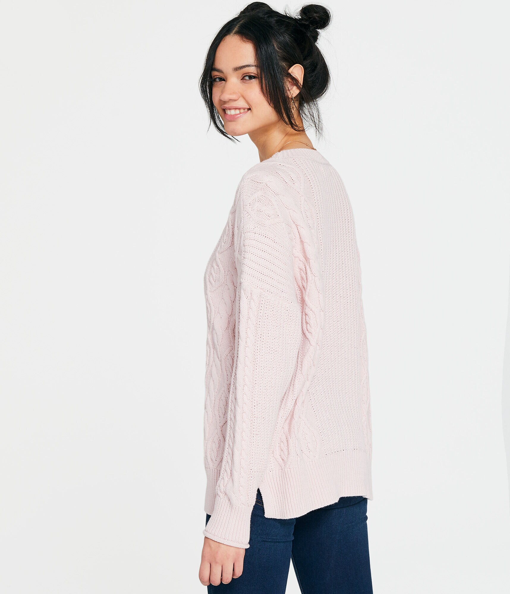 Cable-Knit Tunic Sweater