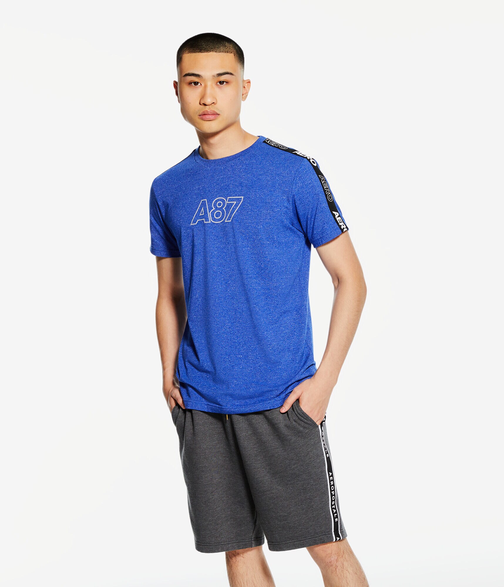 A87 Logo Sleeve Tape Stretch Graphic Tee