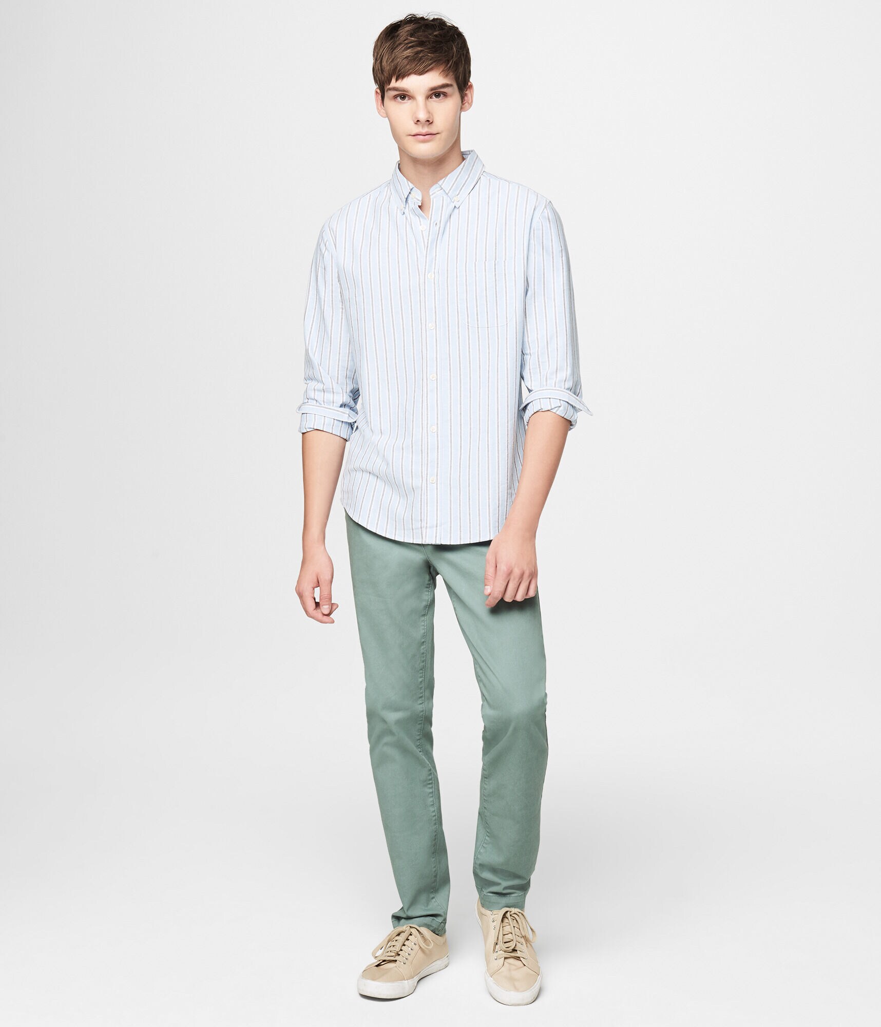 Long Sleeve Stripe Woven Shirt