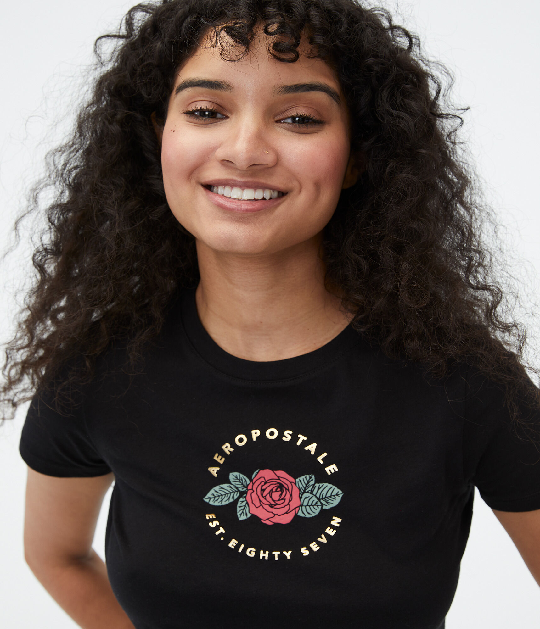 Aeropostale Rose Circle Graphic Tee