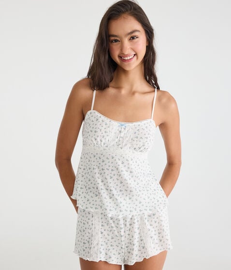 Floral Lace Babydoll Sleep Tank Floral Lace Babydoll Sleep Tank