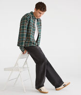 Long Sleeve Plaid Boxy Flannel Shirt