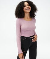 Long Sleeve Cozy Cropped Shrunken Tee