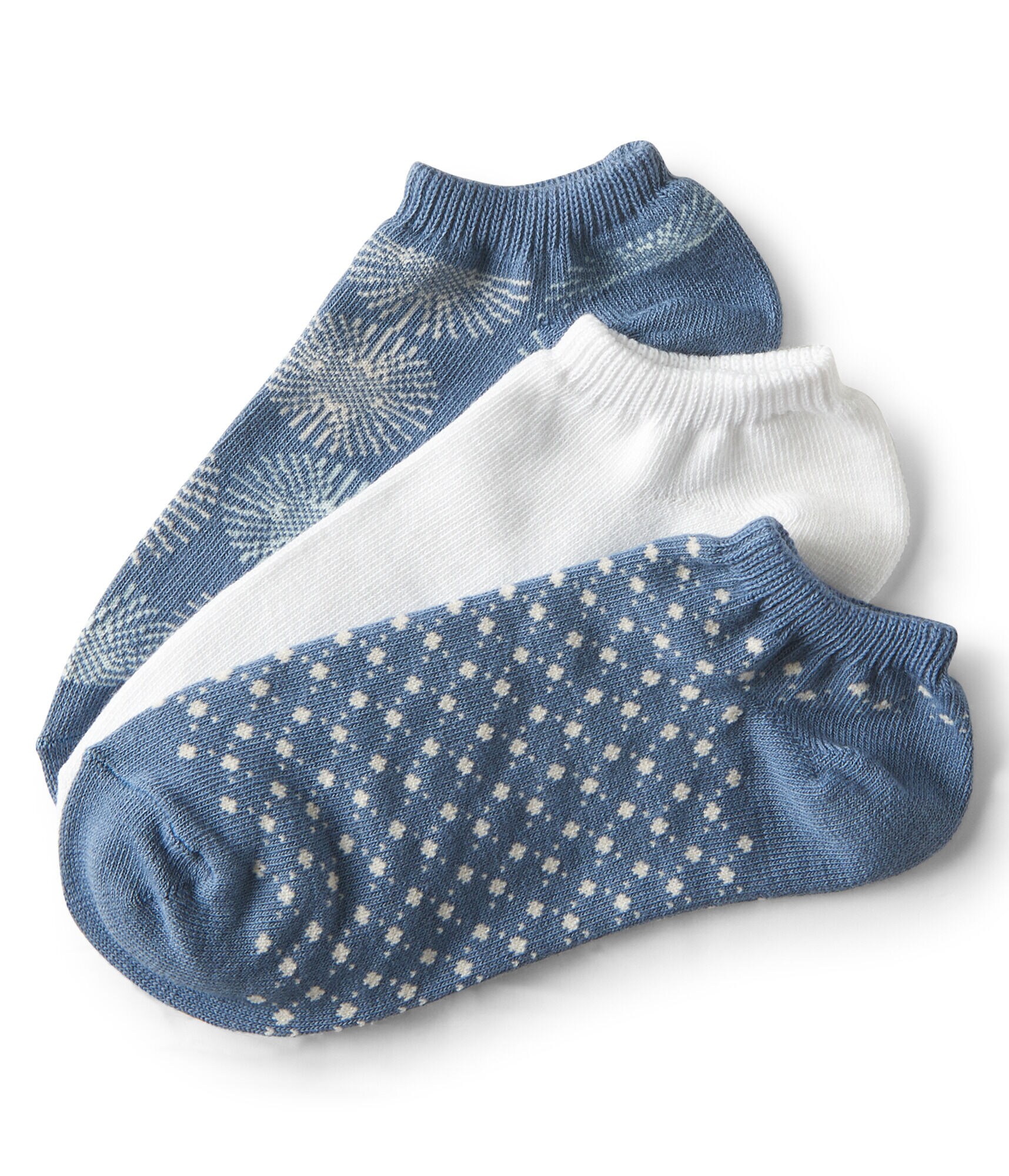 3-Pack Sunburst, Solid &amp; Dot Ankle Socks