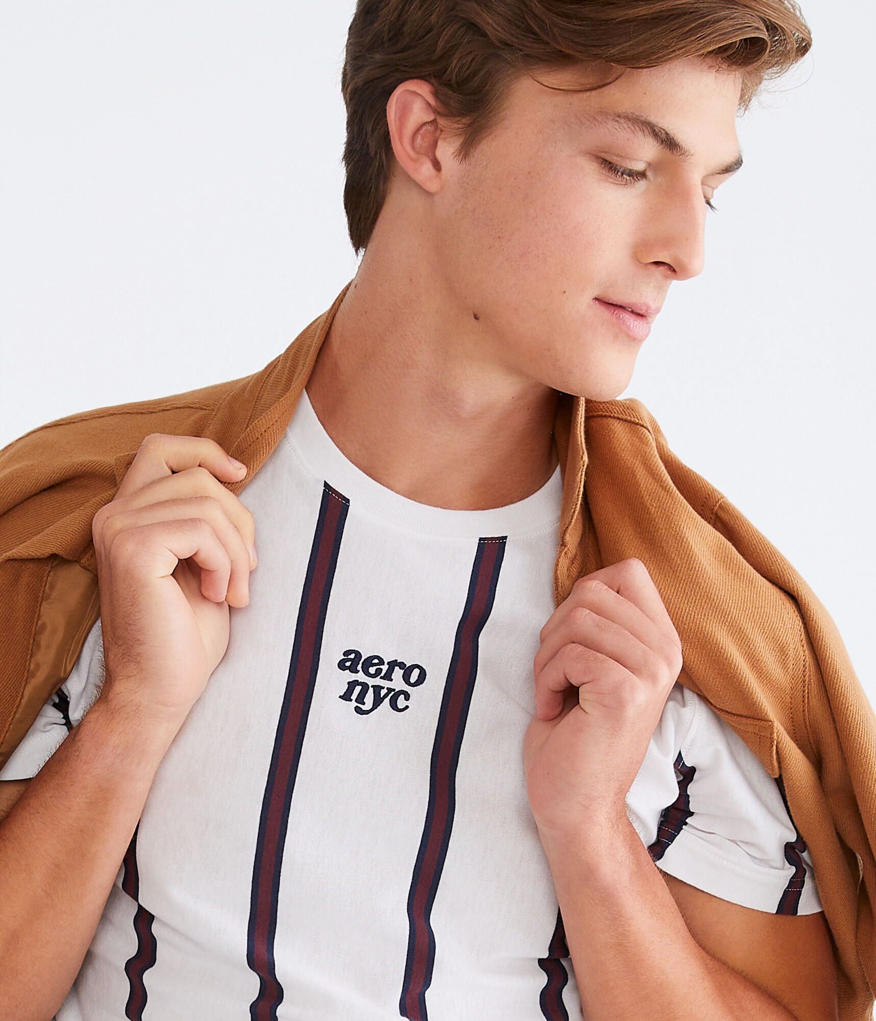 Aero NYC Vertical Stripe Graphic Tee