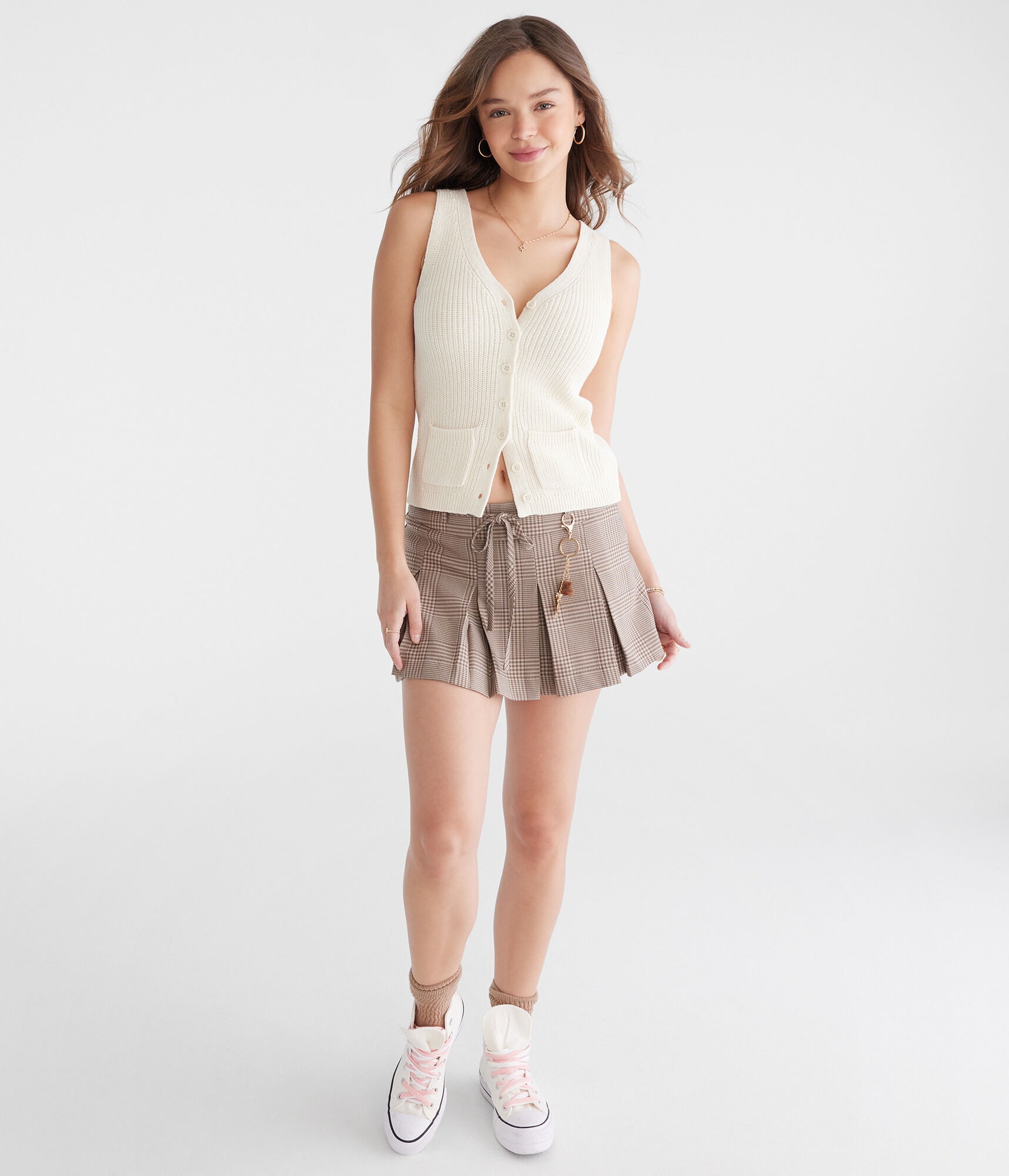 Solid V-Neck Sweater Vest