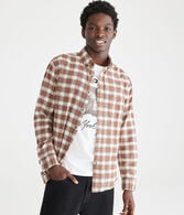 Long Sleeve Relaxed Plaid Oxford Shirt
