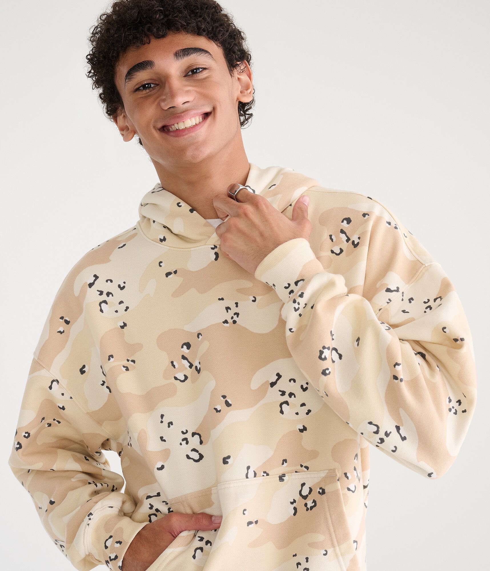Cloud Soft Desert Camo Boxy Pullover Hoodie