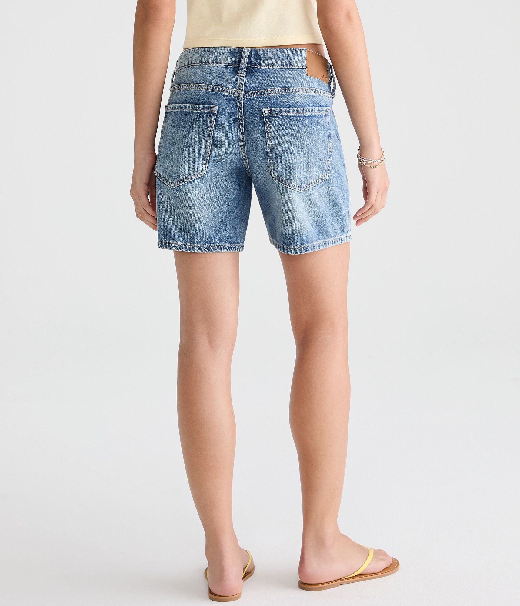 Low-Rise Baggy Denim Shorts 6"