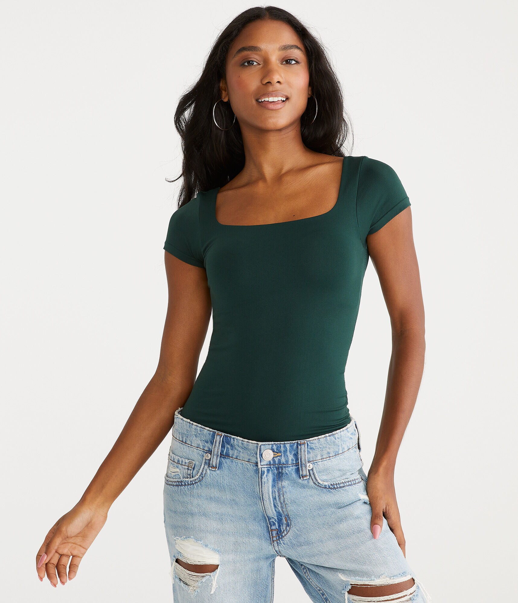 Seriously Soft Sculpt Square-Neck Tee