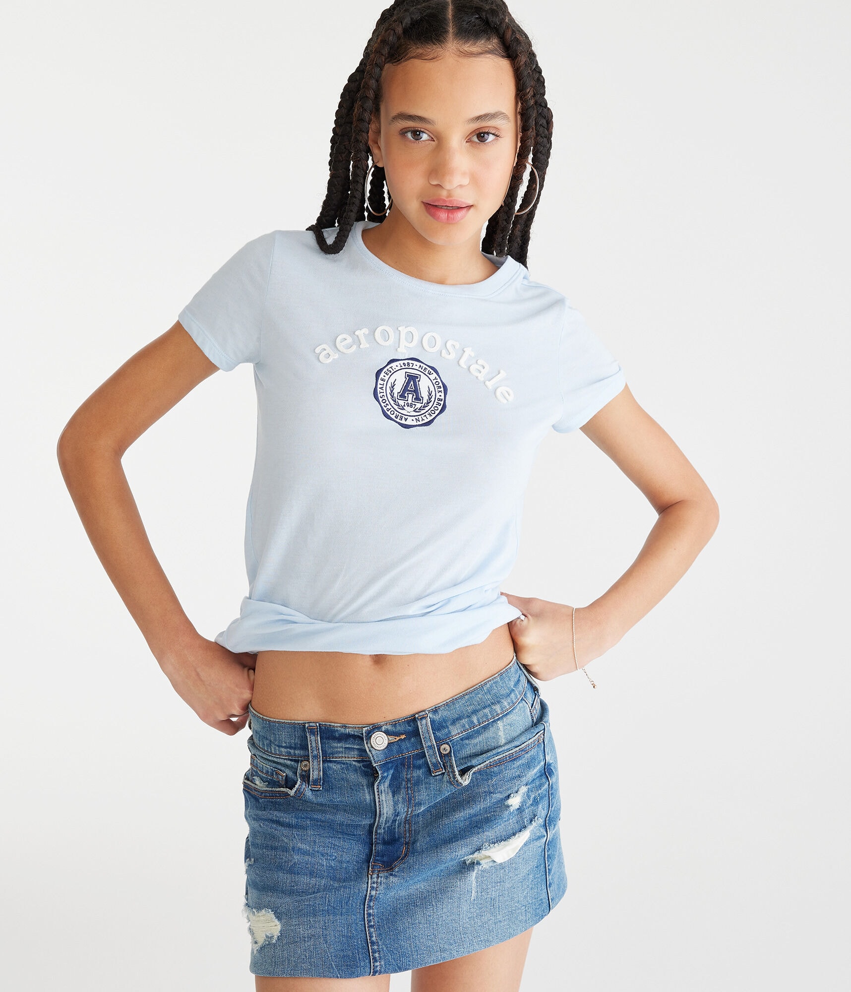 Aeropostale Circle Crest Appliqu&eacute; Graphic Tee