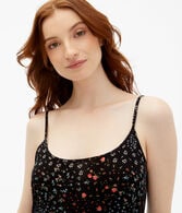 Floral Scoop-Neck Open-Back Slip Dress