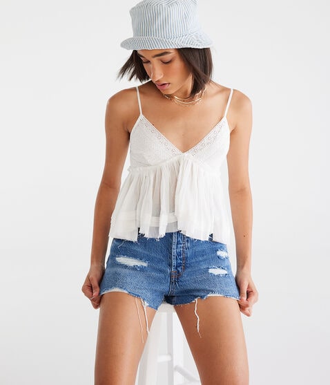 Premium Air Mid-Rise Slouchy Boyfriend Denim Shorts