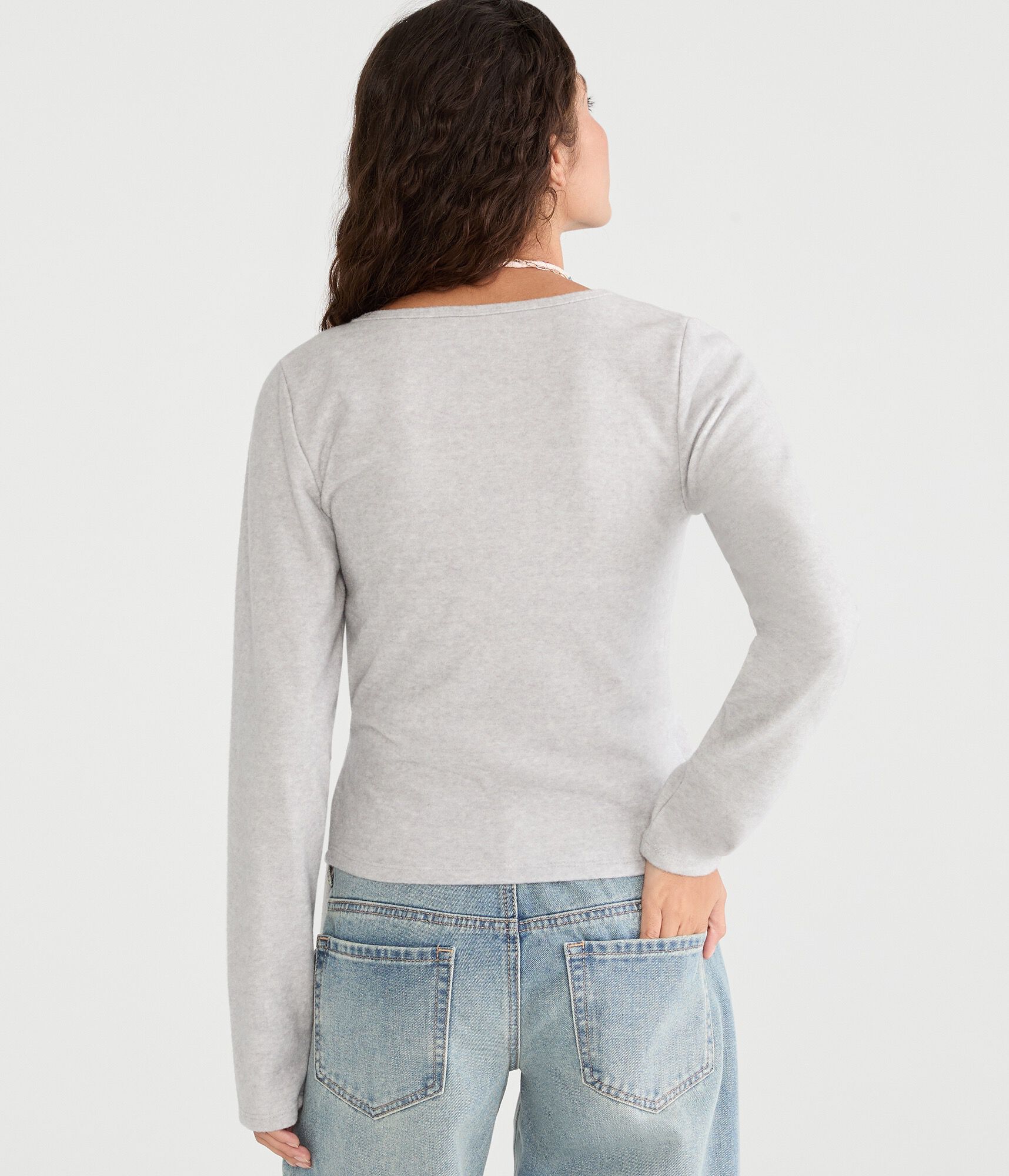 Long Sleeve Wrap-Front Top