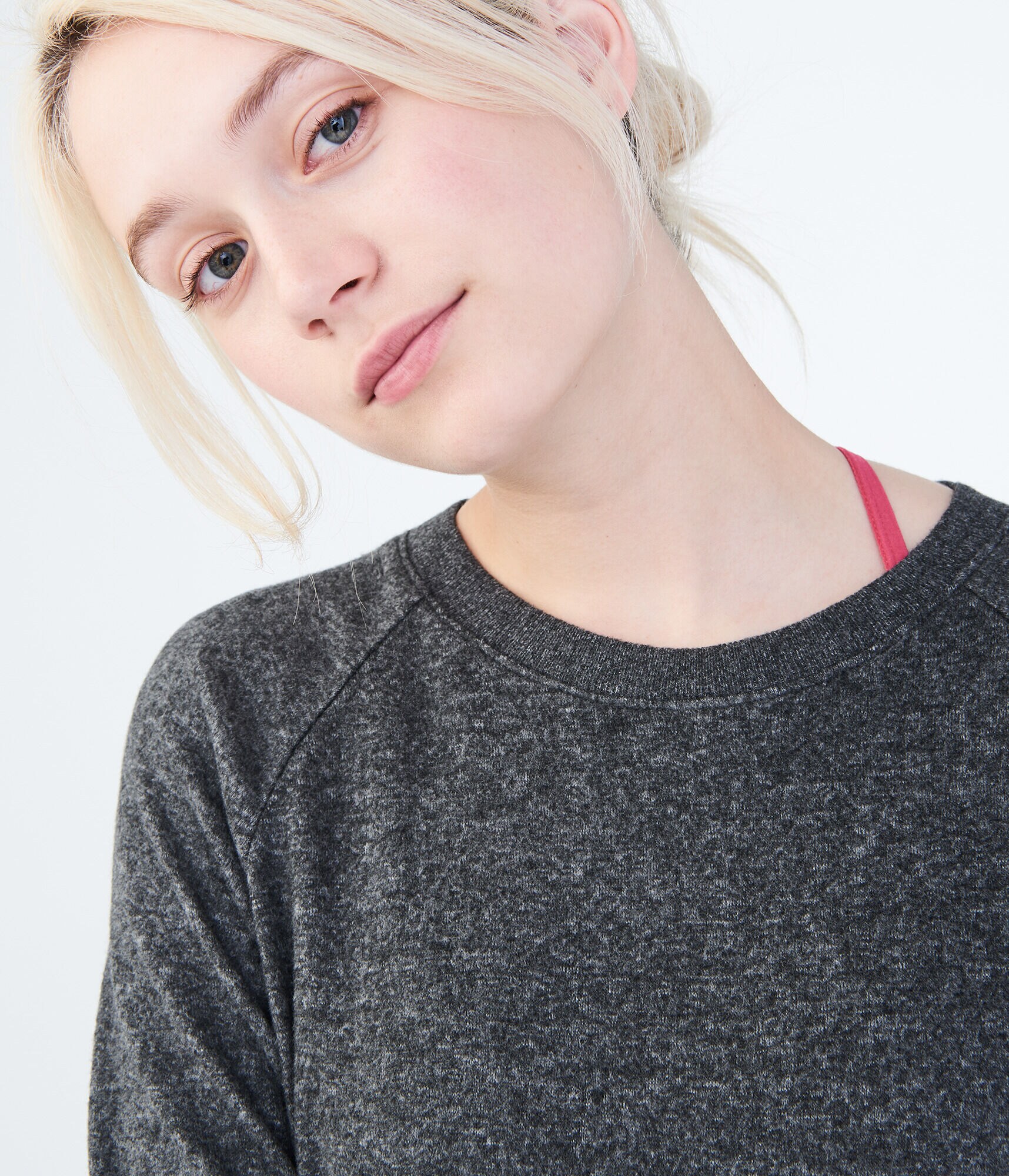 LLD Seriously Soft Knot-Front Crew Sweatshirt