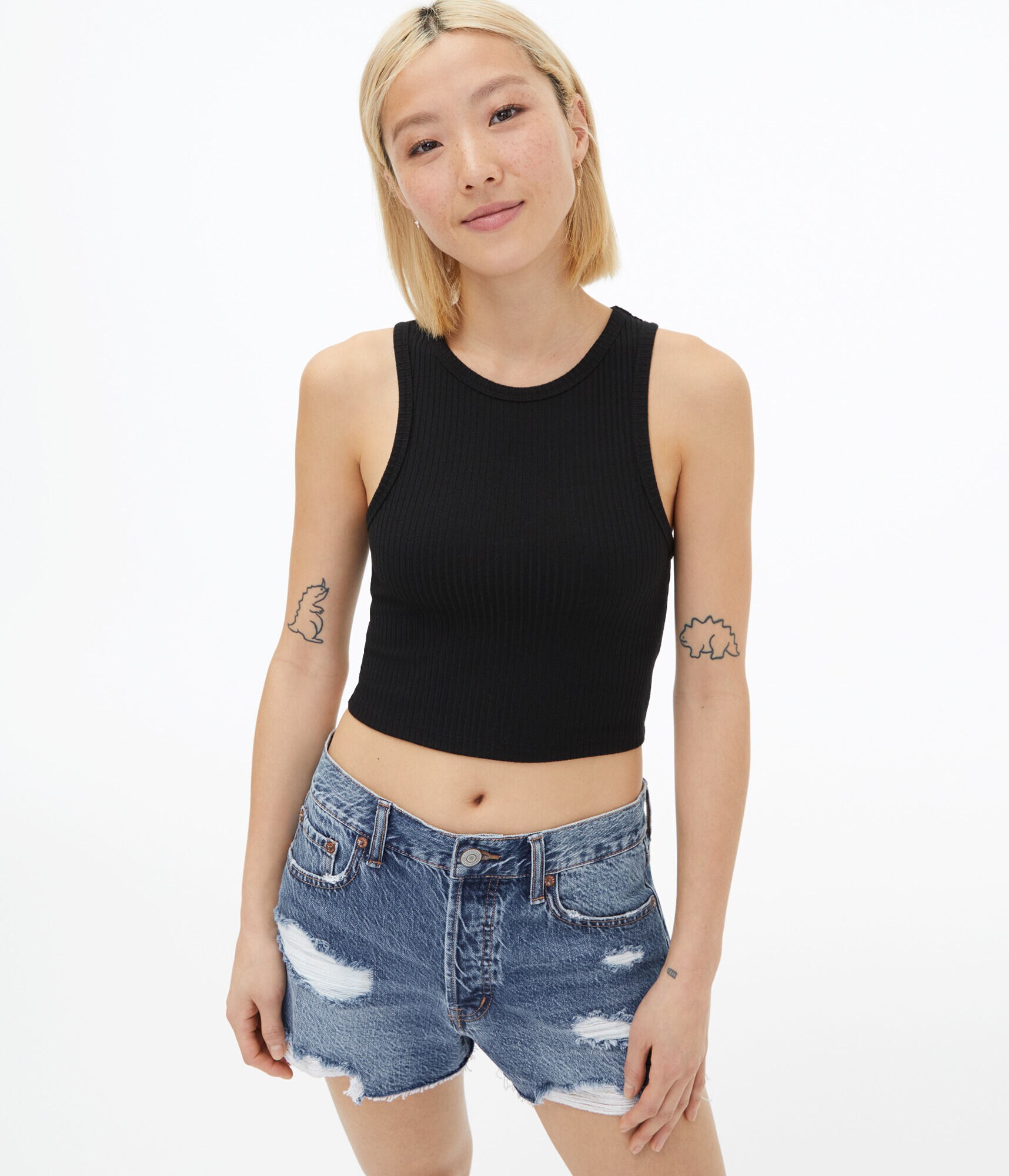 Cropped Reverse Racerback Tank