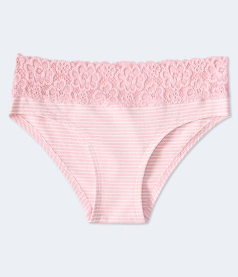 Striped Lace-Trim Hipster Striped Lace-Trim Hipster