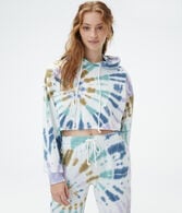 Tie-Dye Cropped Boyfriend Pullover Hoodie