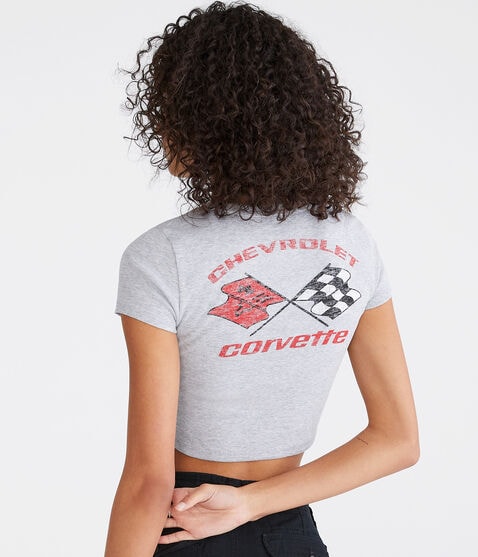 Chevrolet Corvette Flags Graphic Baby Tee Chevrolet Corvette Flags Graphic Baby Tee