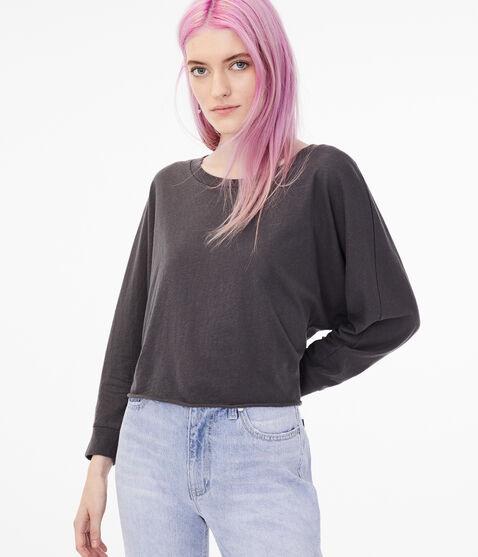 Long Sleeve Dolman Cropped Crew Tee Long Sleeve Dolman Cropped Crew Tee