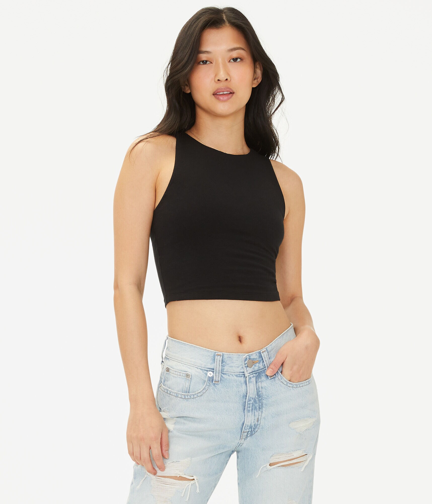 High-Neck Cropped Tank
