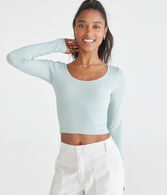 Long Sleeve Seamless Wear 3 Ways Crop Top