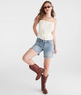 Low-Rise Baggy Denim Shorts 6"