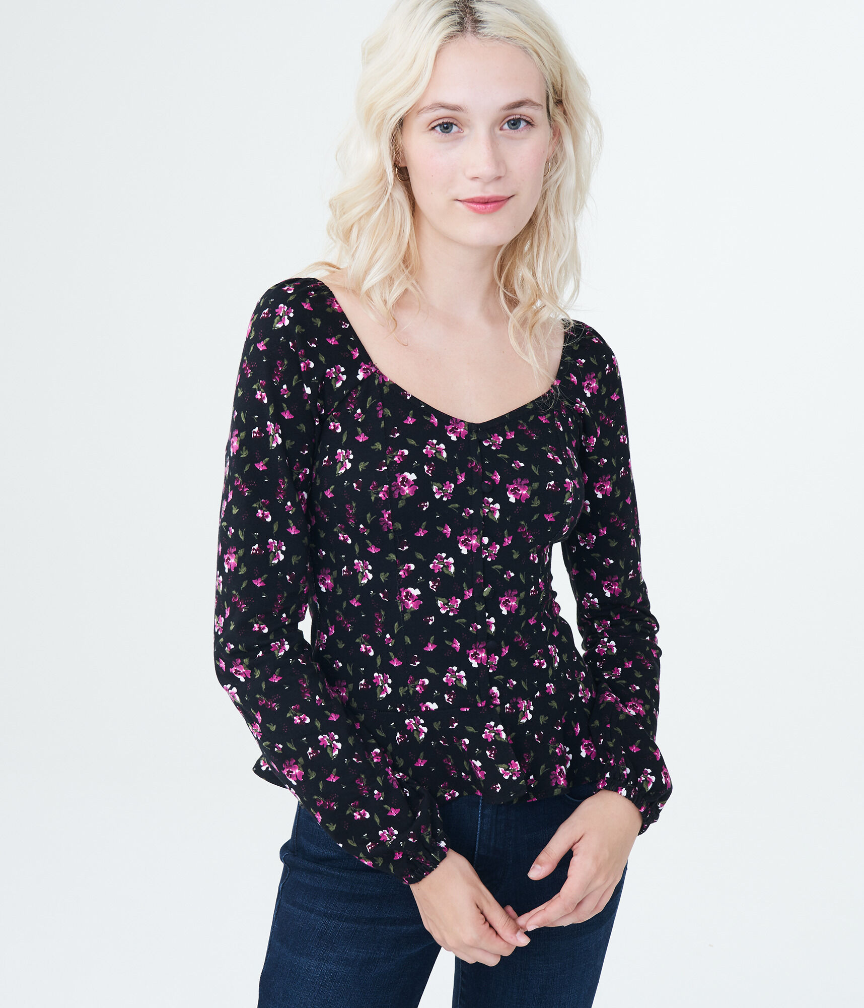 【AMERI】PEPLUM FLARE BUSTIER KNIT Ameri VINTAGE PEPLUM FLARE BUSTIER KNIT（ameri vintage