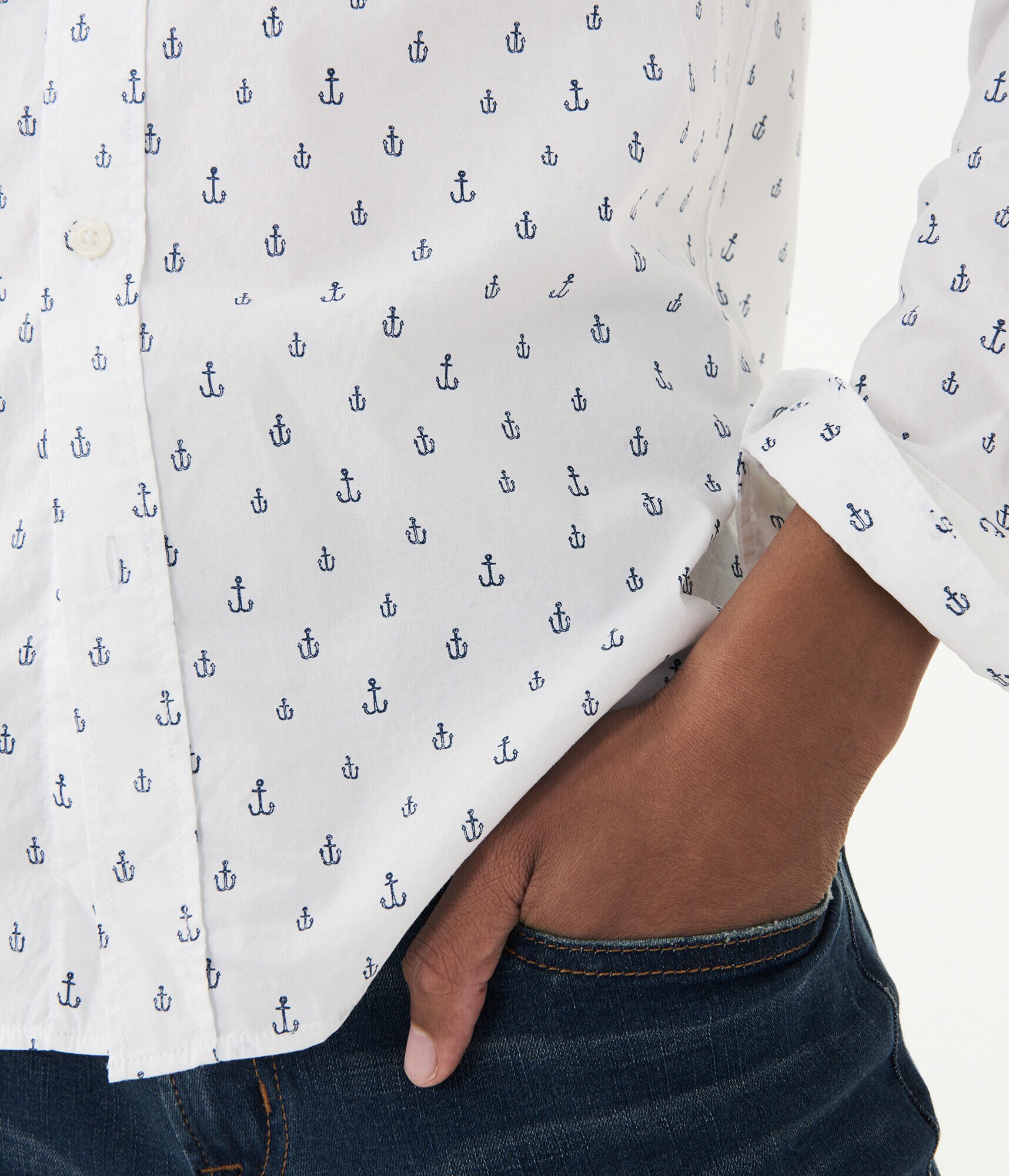 Long Sleeve Anchor Woven Shirt